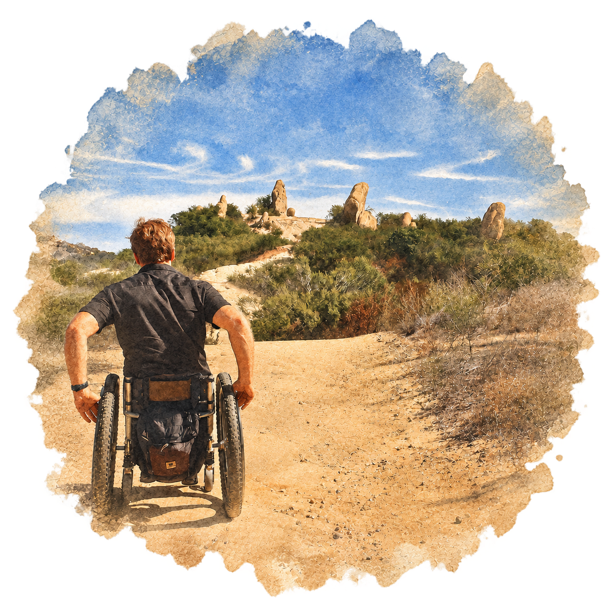 Sam Morris on a trail