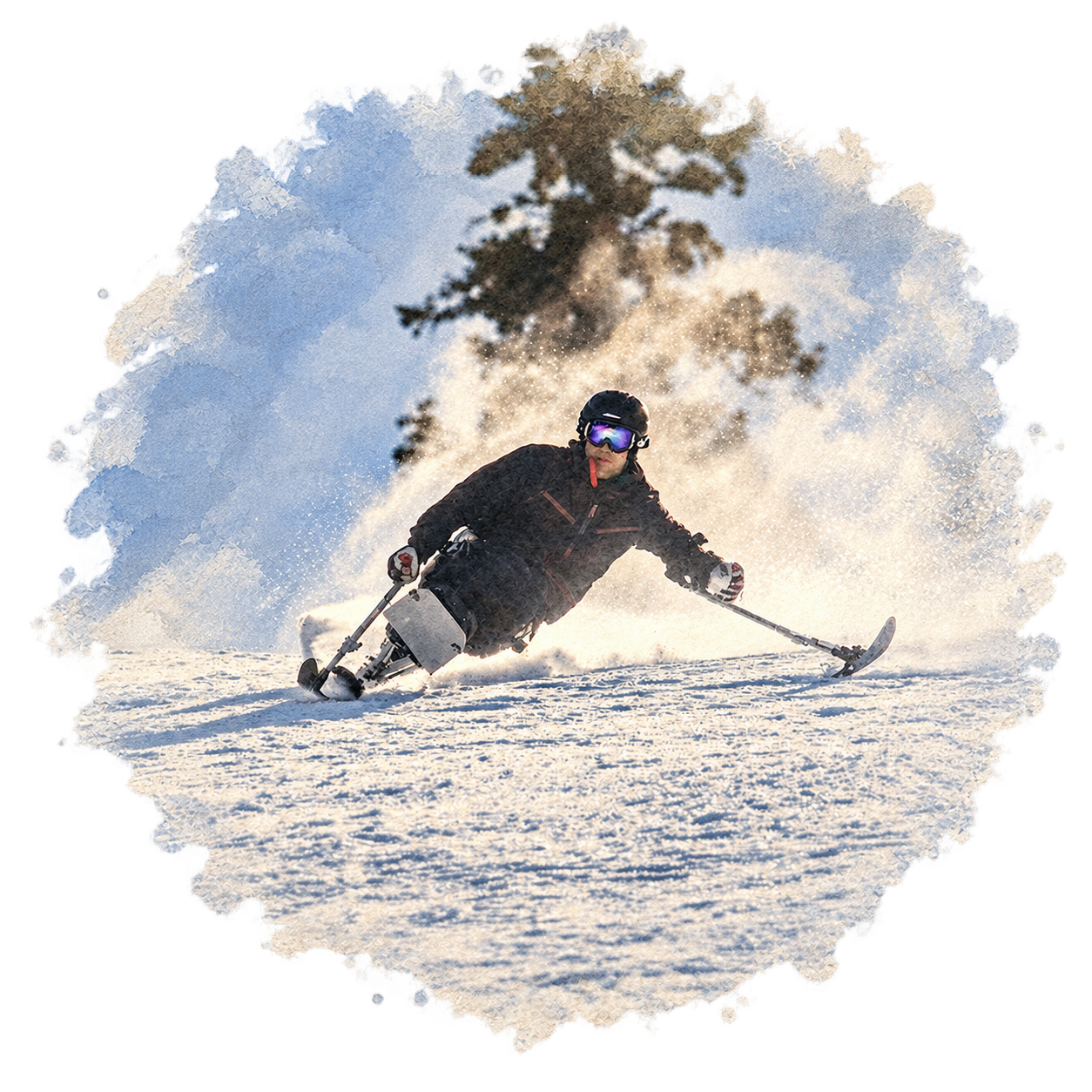 Sam Morris skiing